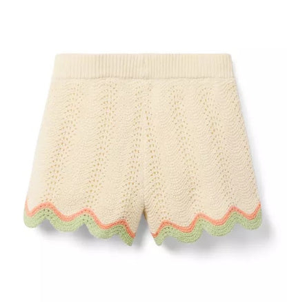 Crochet Scalloped Hem Shorts