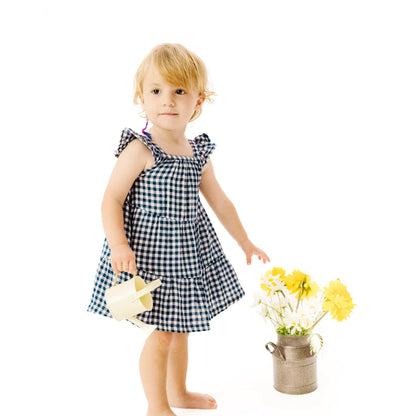 Twirly Dress - Navy Gingham