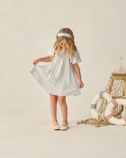 Sabrina Mini Dress - Light Blue Plaid