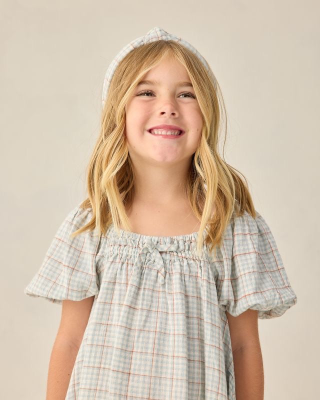 Knot Headband - Light Blue Plaid