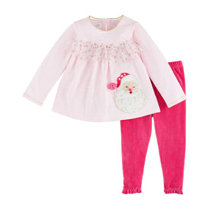 Pink Santa Tunic and Legging Set