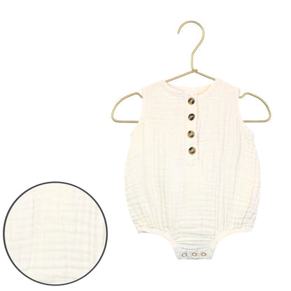 Cloud Muslin Bubble Romper - Cream