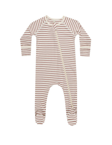 Bamboo Zipper Footie - Candy Stripe