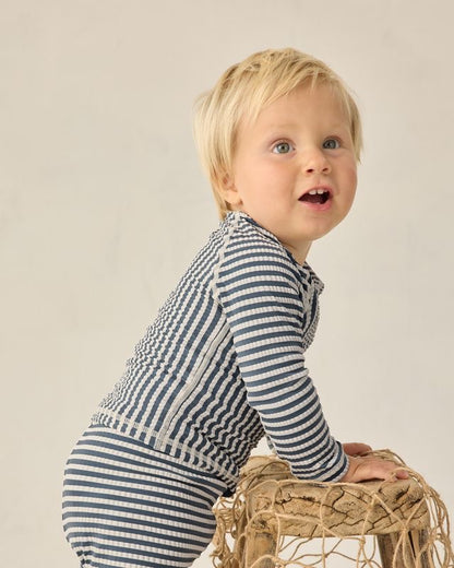 Boys Rashguard Set - Navy Stripe