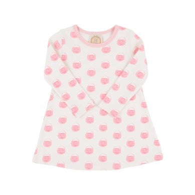 Long Sleeve Polly Play Dress - Vintage-Prep Pumpkin Pails (Sandpearl Pink)/Sandpearl Pink