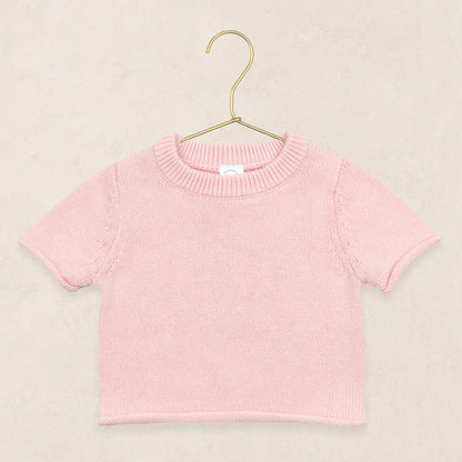 Knit Short Sleeve Tee - Blush Pink