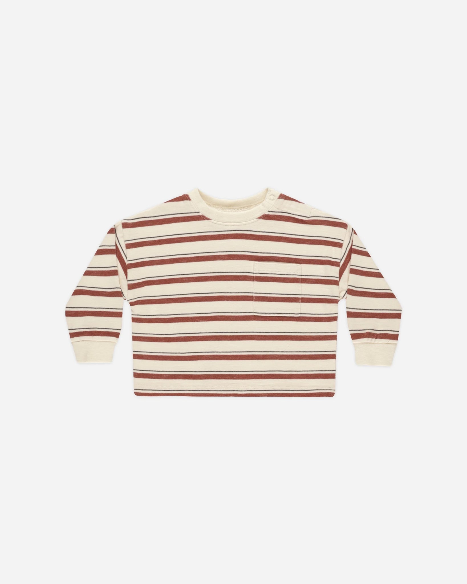 Relaxed Long Sleeve Tee - Brick Stripe