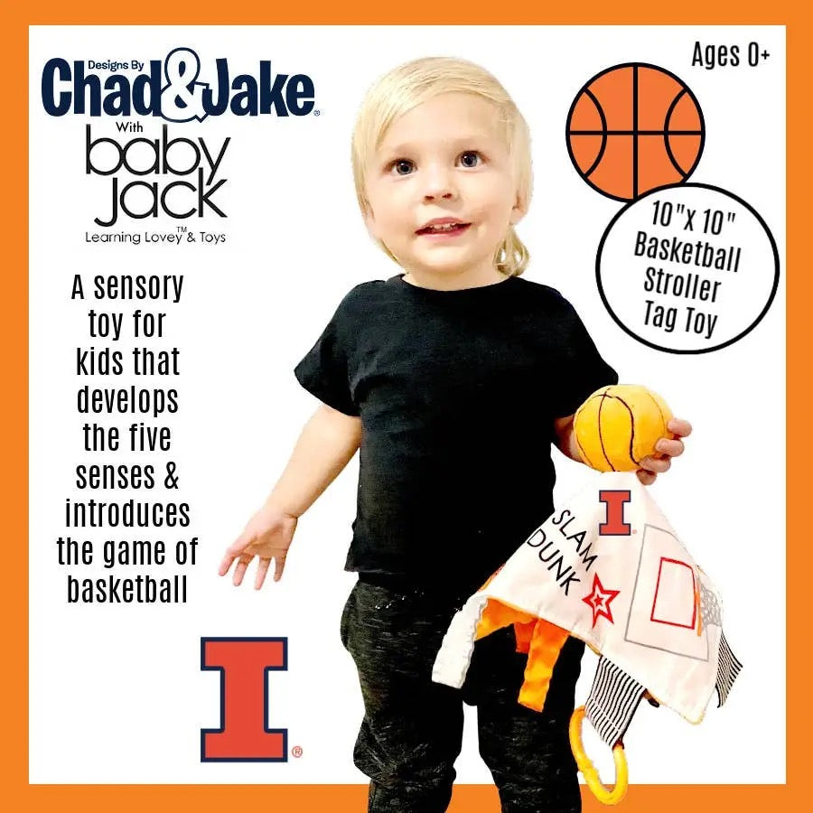 Illinois Fighting Illini Stroller Tag Toy Learning Lovey