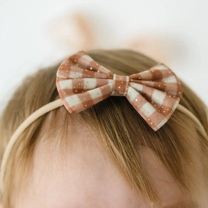 Gingham Printed Tulle Headband