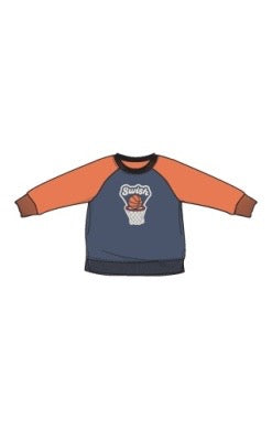 French Terry Raglan Sweatshirt with Basketball Patch
