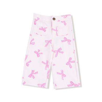 High Waisted Wide Leg Pant With Button Fly - Pretty Bows