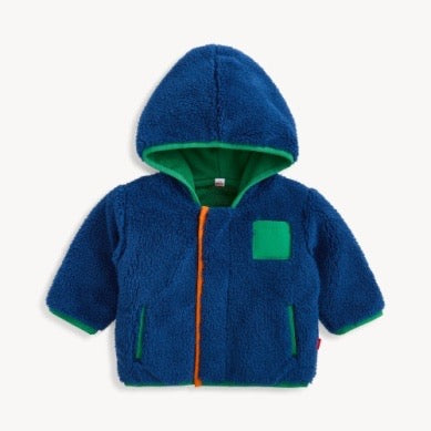 Hudson Bay Sherpa Boy Jacket W/ Stripe Rib
