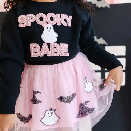 Spooky Babe Patch Halloween Sweatshirt