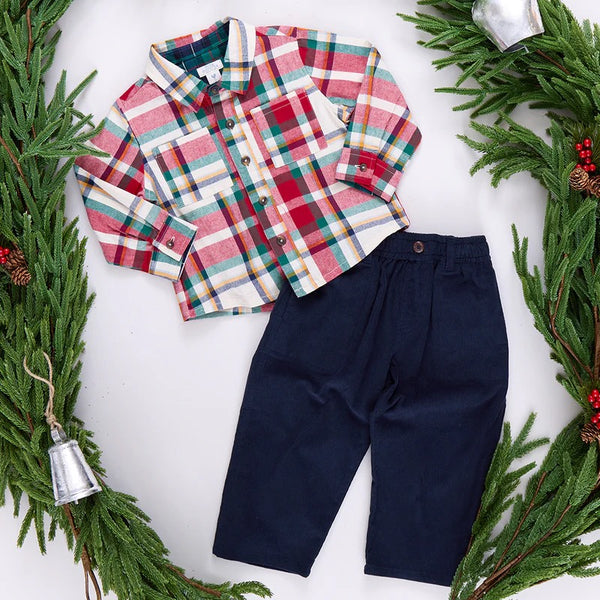 Boys Jack Shirt - Holiday Tartan