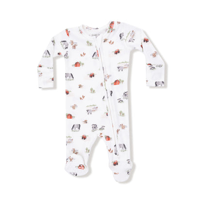 2 Way Zipper Romper - Little Farm