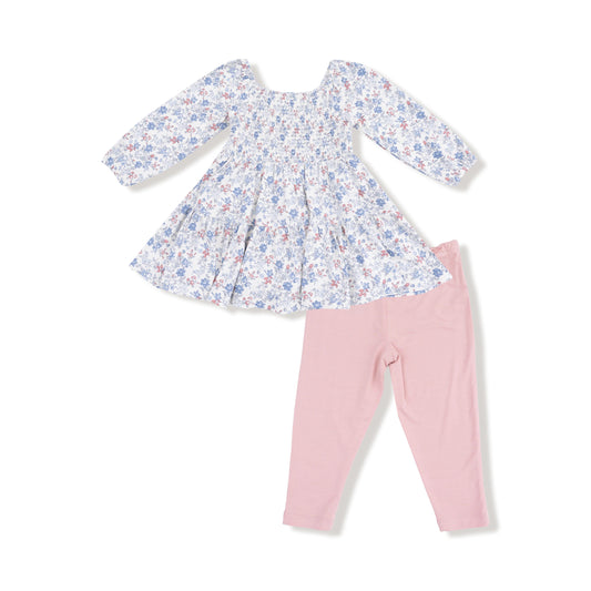 Cap Sleeve Dress + Legging Set - Country Floral