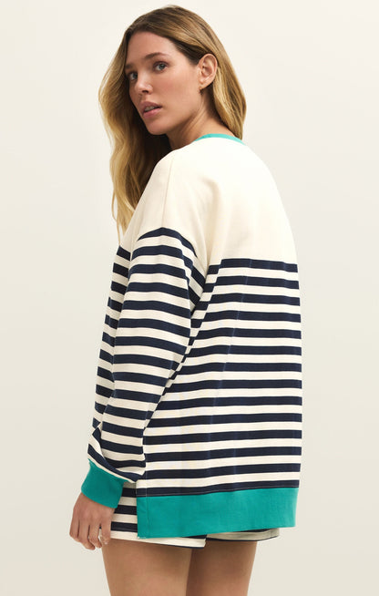 Layer Up Stripe Sweatshirt - Eclipse