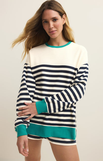 Layer Up Stripe Sweatshirt - Eclipse