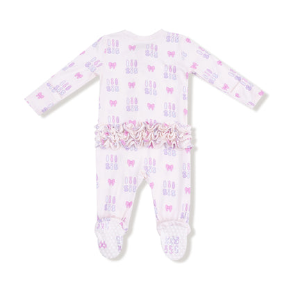 2 Way Zipper Ruffle Back Footie - Lil Sis