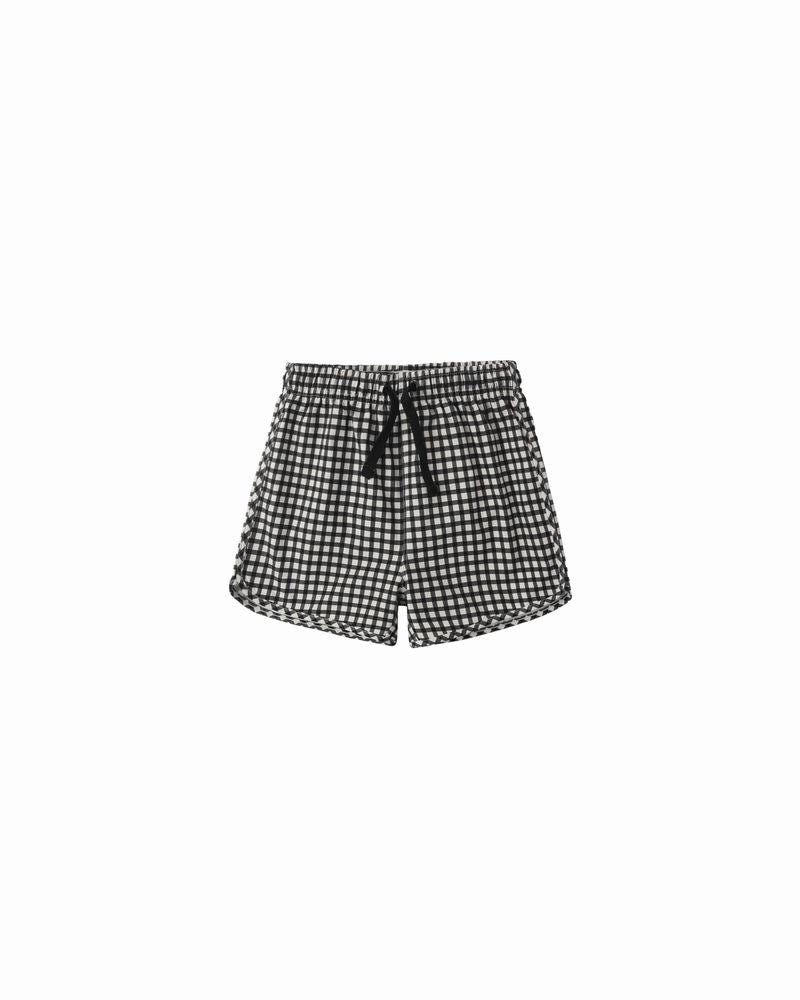 Swim Trunk - Black Gingham