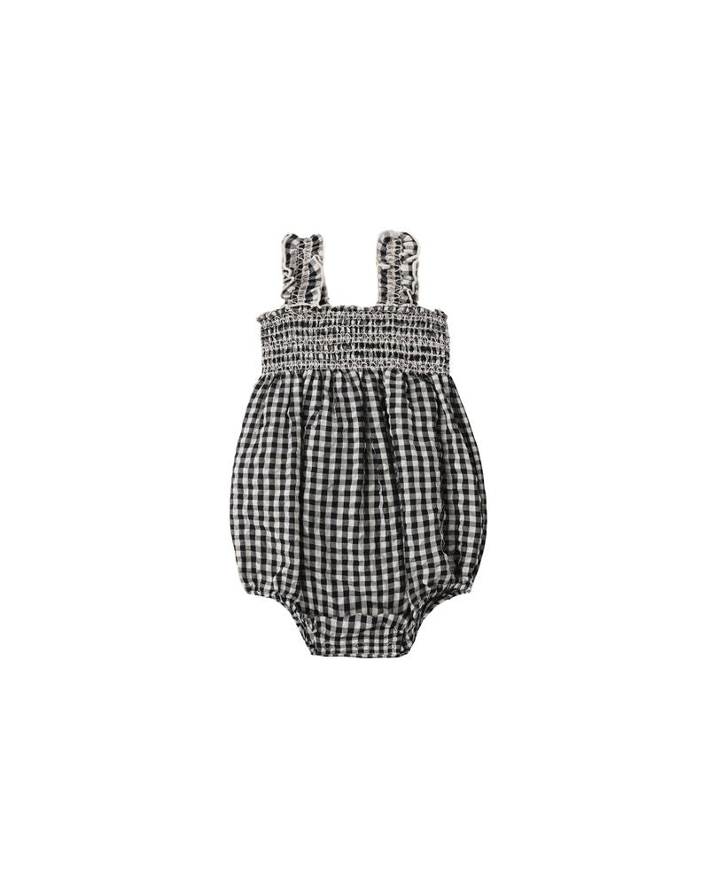 Julia Romper - Black Gingham