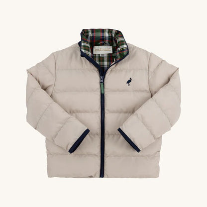 Cooper Coat - Keeneland Khaki with Nantucket Navy & Grant Park Plaid