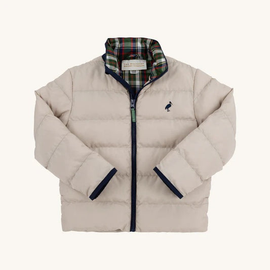 Cooper Coat - Keeneland Khaki with Nantucket Navy & Grant Park Plaid
