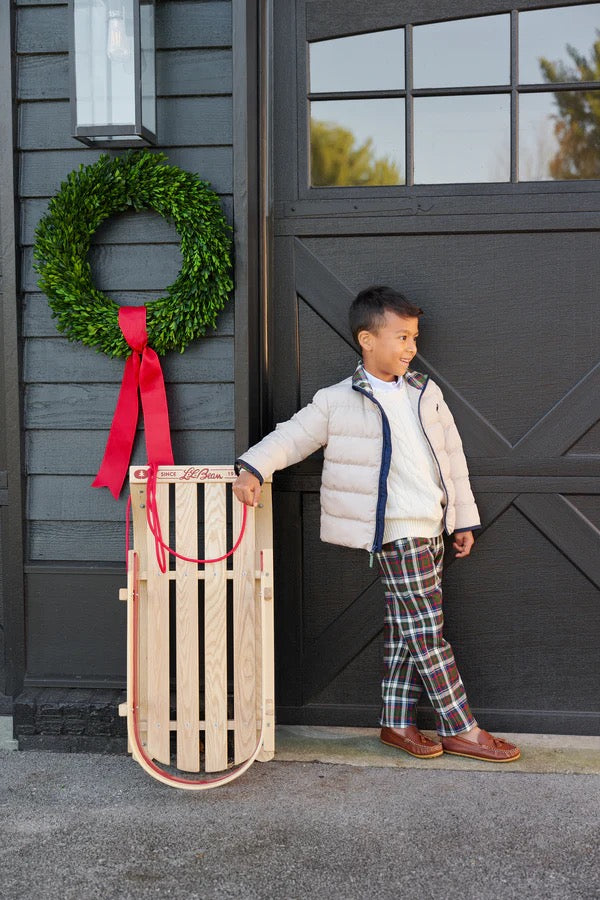 Cooper Coat - Keeneland Khaki with Nantucket Navy & Grant Park Plaid