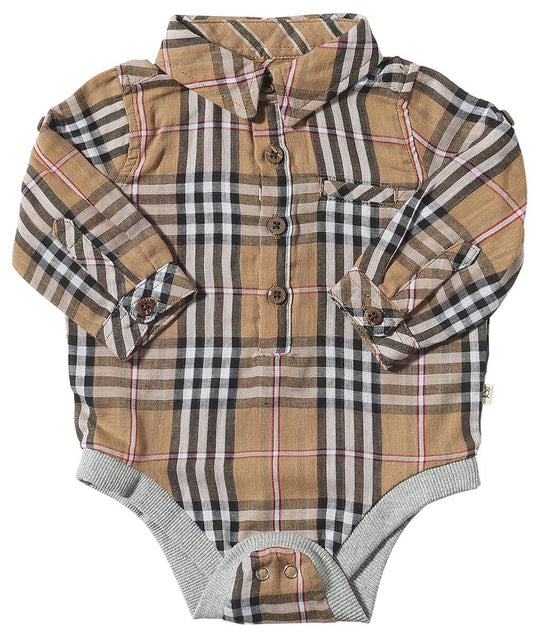 Jasper Woven Onesie - black/brown