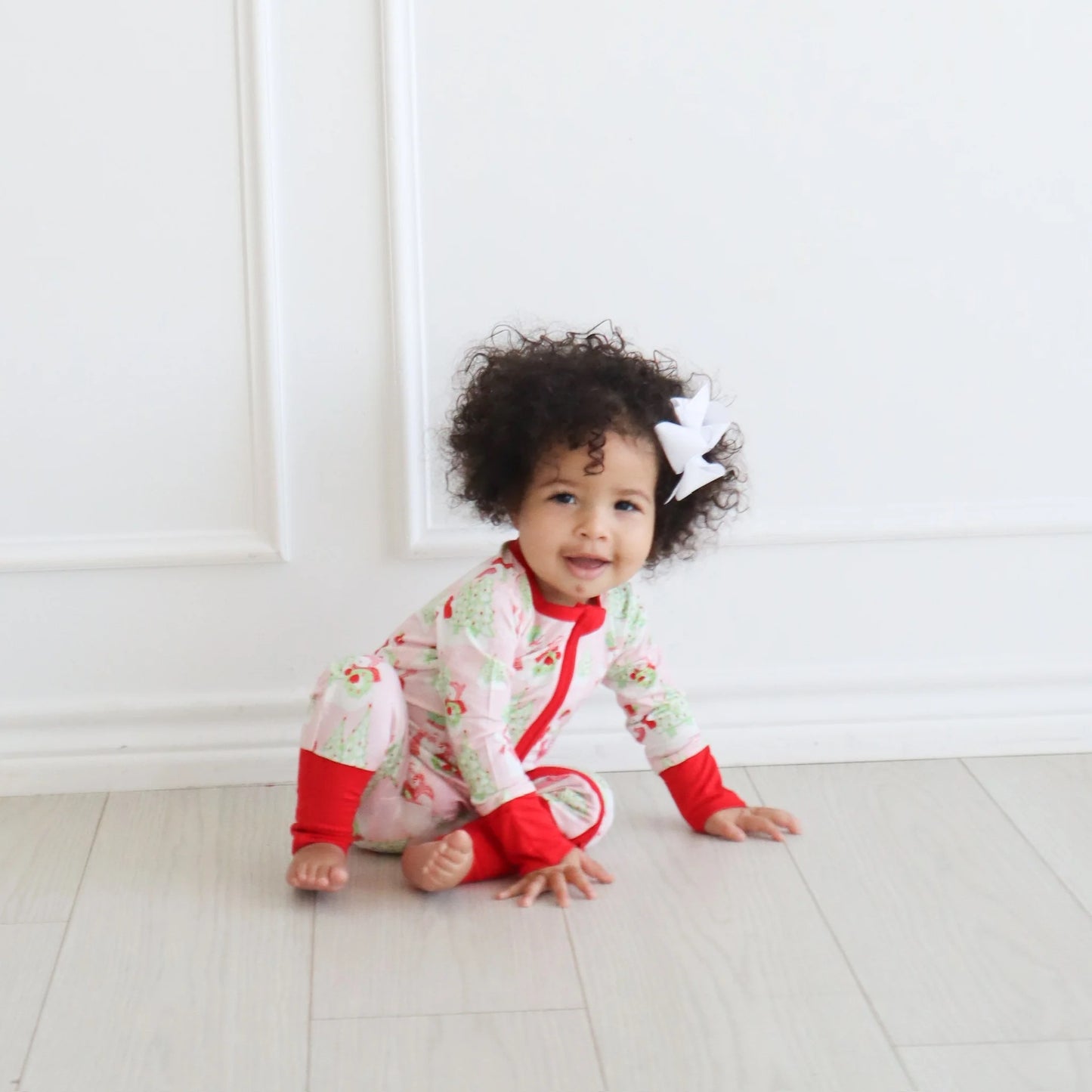 Pink Snowman Zipper Romper