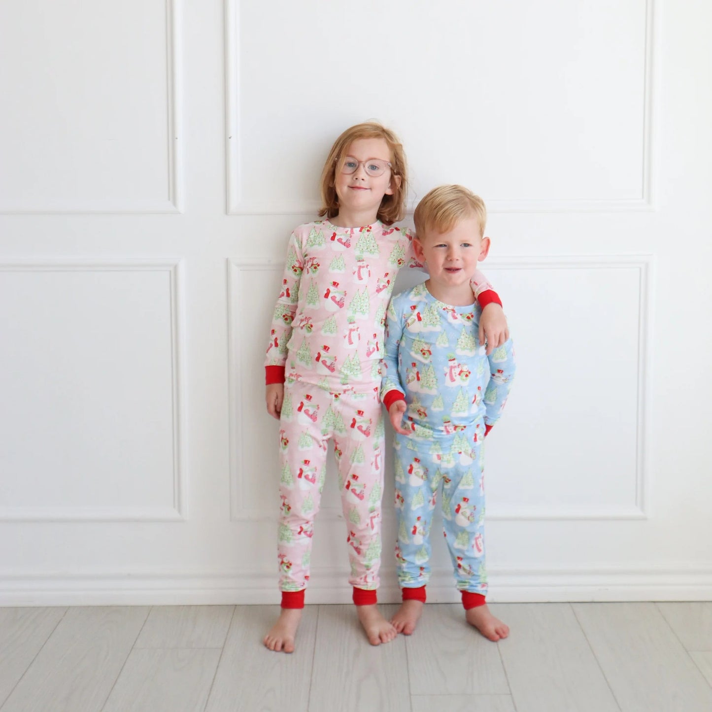 Blue Snowman Two Piece Set