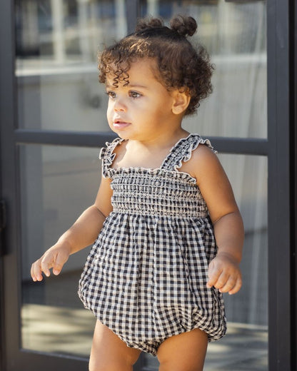 Julia Romper - Black Gingham