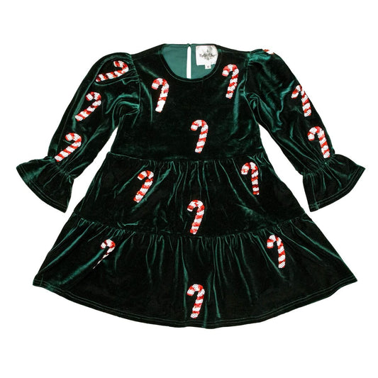 Candy Cane Green Velvet Skirt