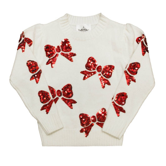 Red Bows Sequence Sweater