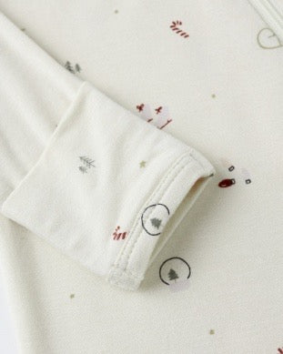 Bamboo Zip Footie - Winter Wonderland