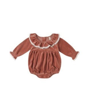 Wendy Romper - Velour Cranberry