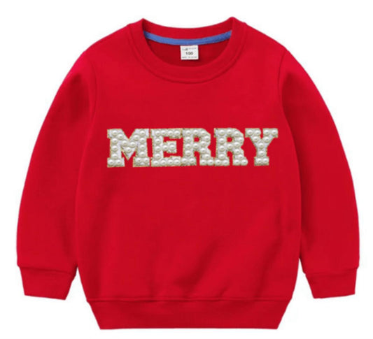 Merry Pearl Red Sweatshirt - Women's