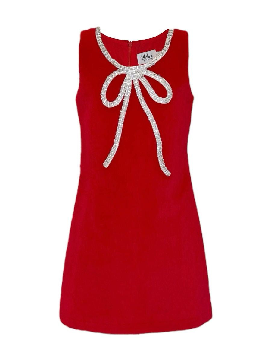 Red Velvet Bow Dress