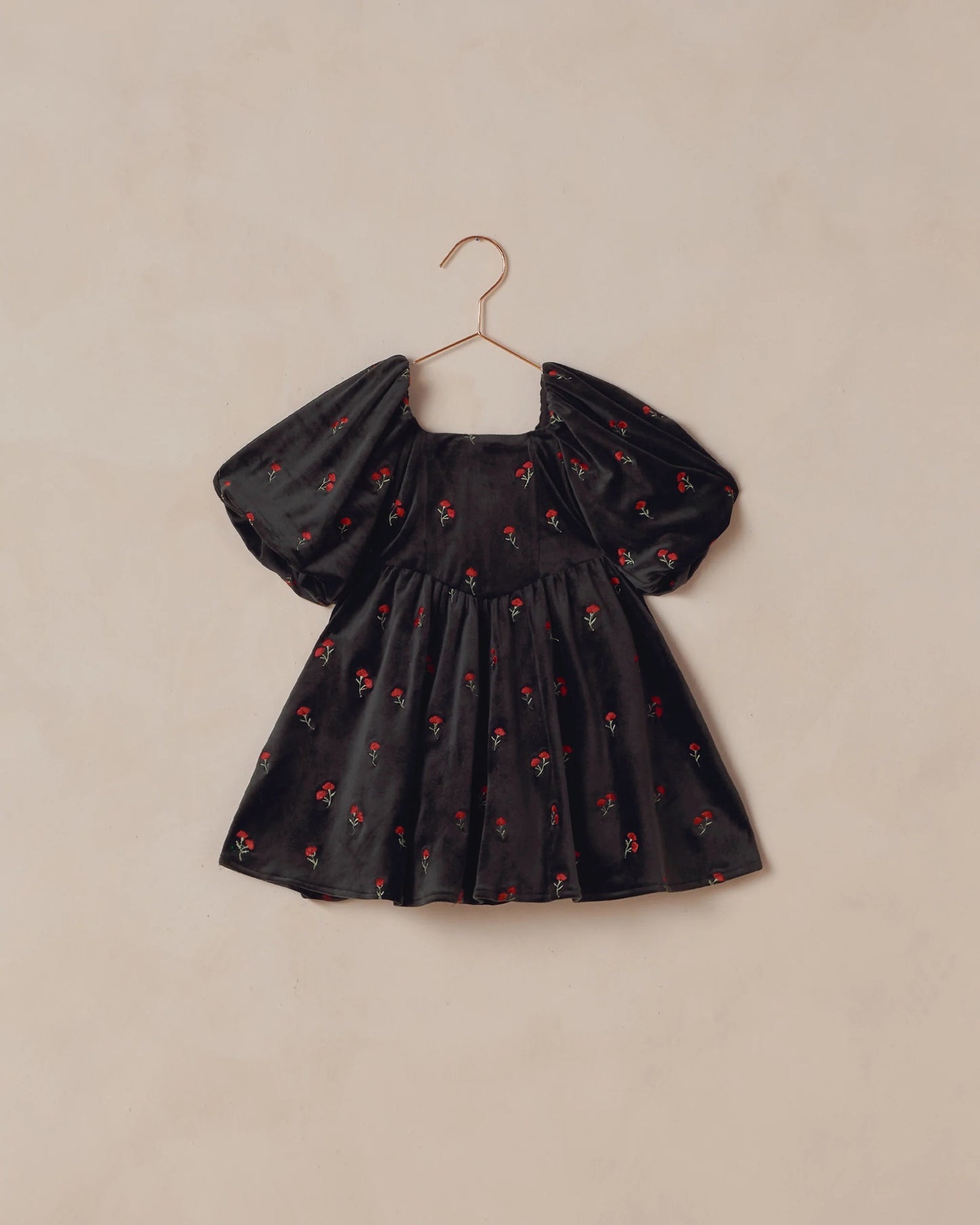 Nina Dress - Black Velvet Floral