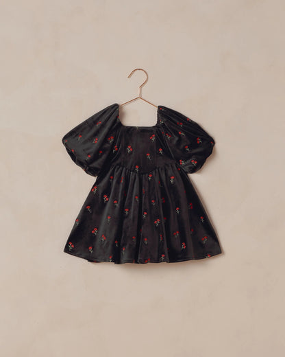 Nina Dress - Black Velvet Floral