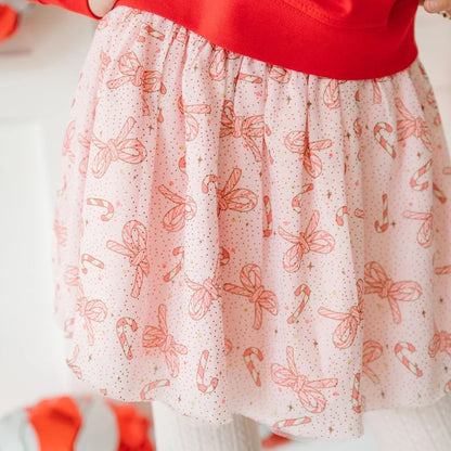 Candy Cane Bow Printed Tutu