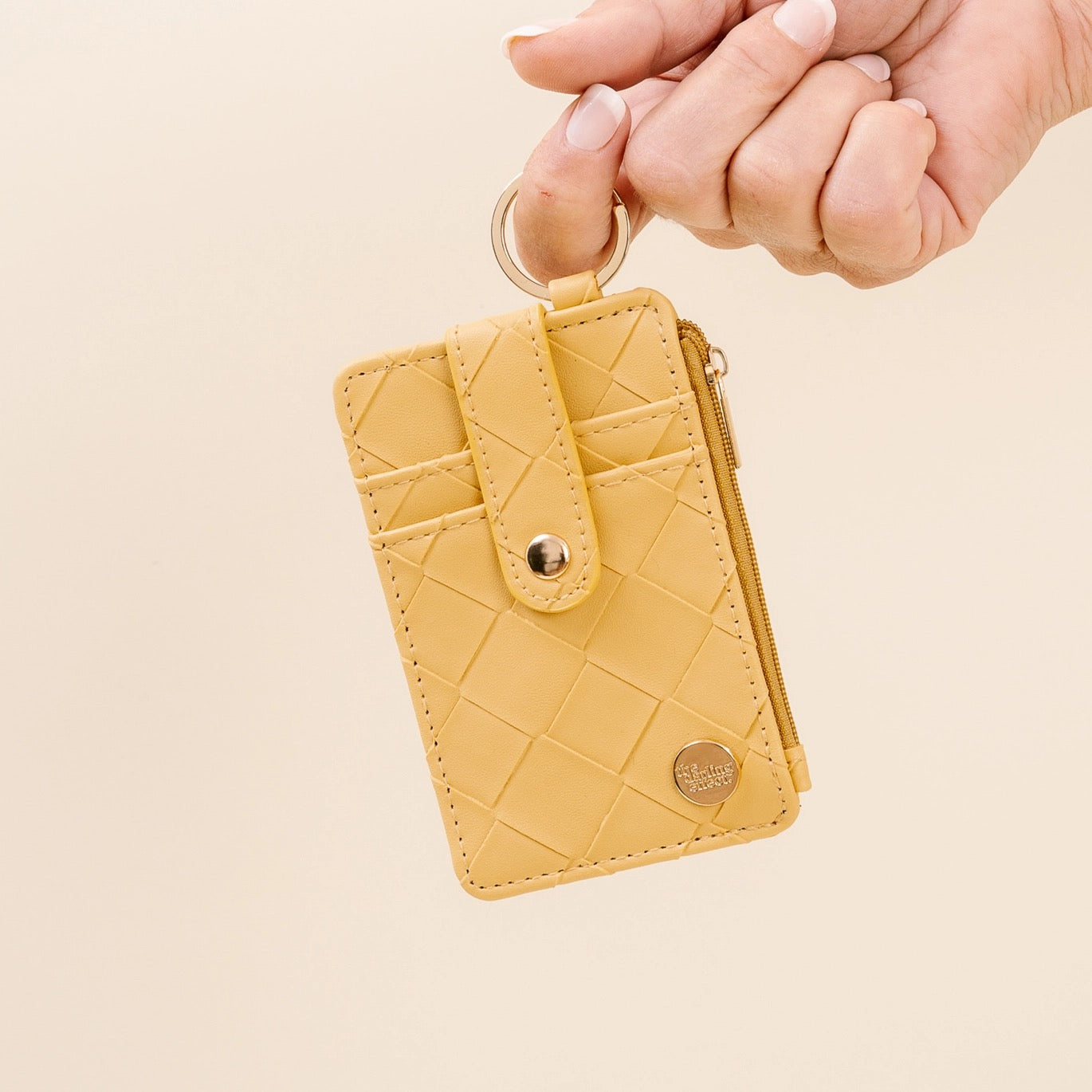 Woven Keychain Wallet - Mustard