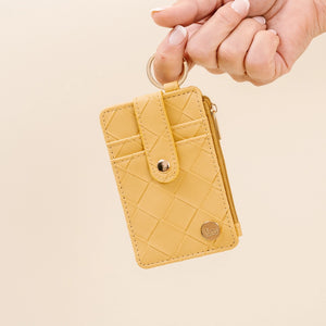 Woven Keychain Wallet - Mustard