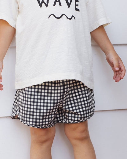 Swim Trunk - Black Gingham