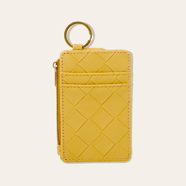 Woven Keychain Wallet - Mustard