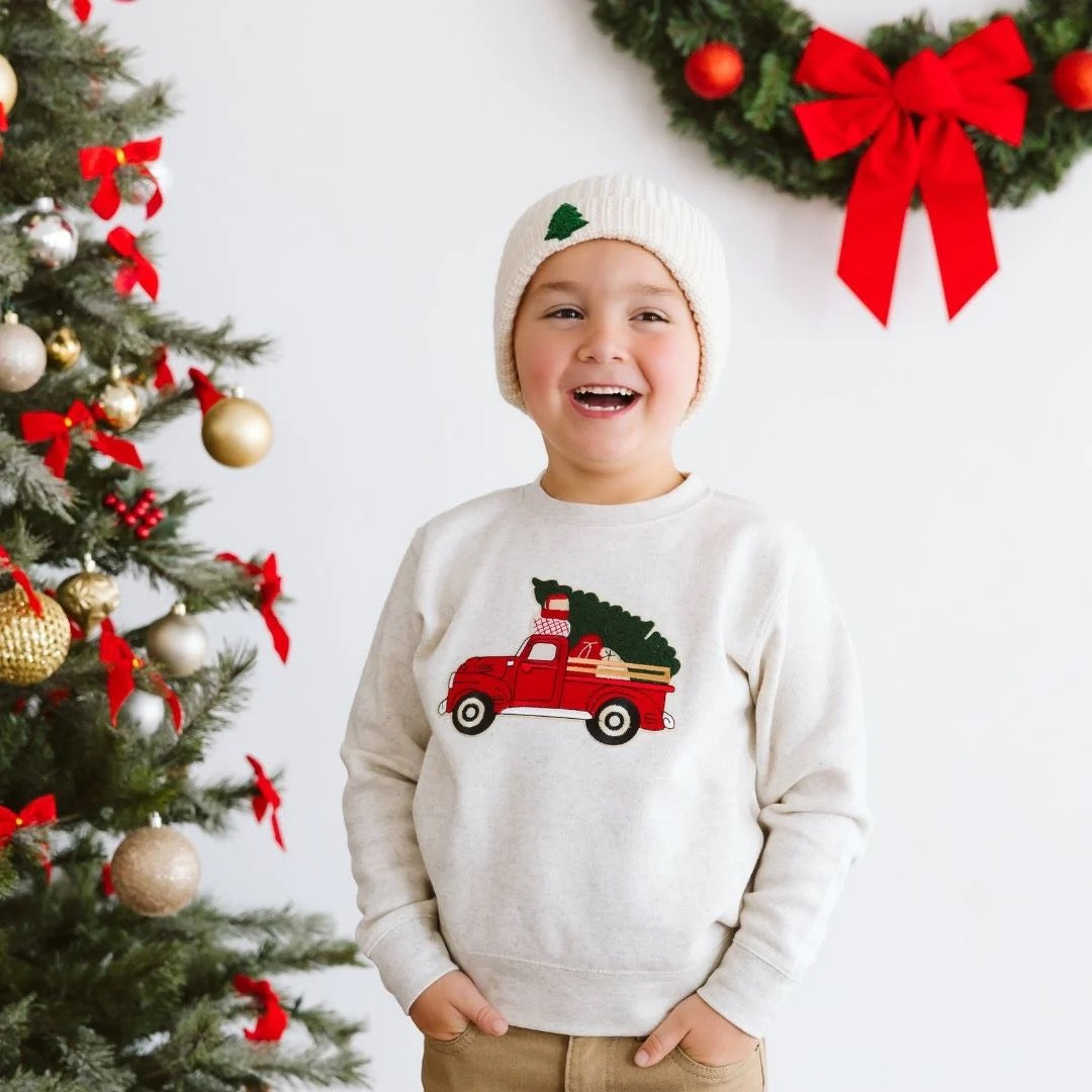 Christmas Truck Patch Sweatshirt