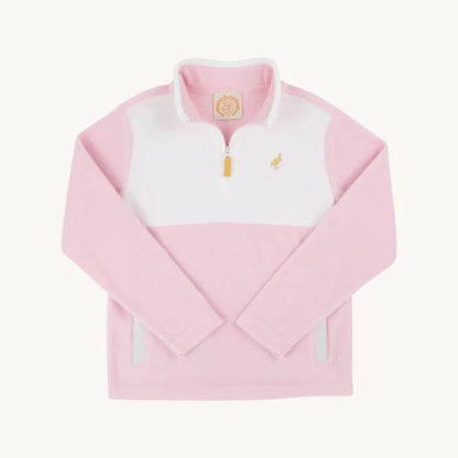 Hayword Half-Zip (Fleece)-  Palm Beach Pink with Worth Avenue White