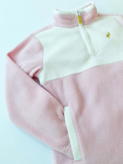 Hayword Half-Zip (Fleece)-  Palm Beach Pink with Worth Avenue White