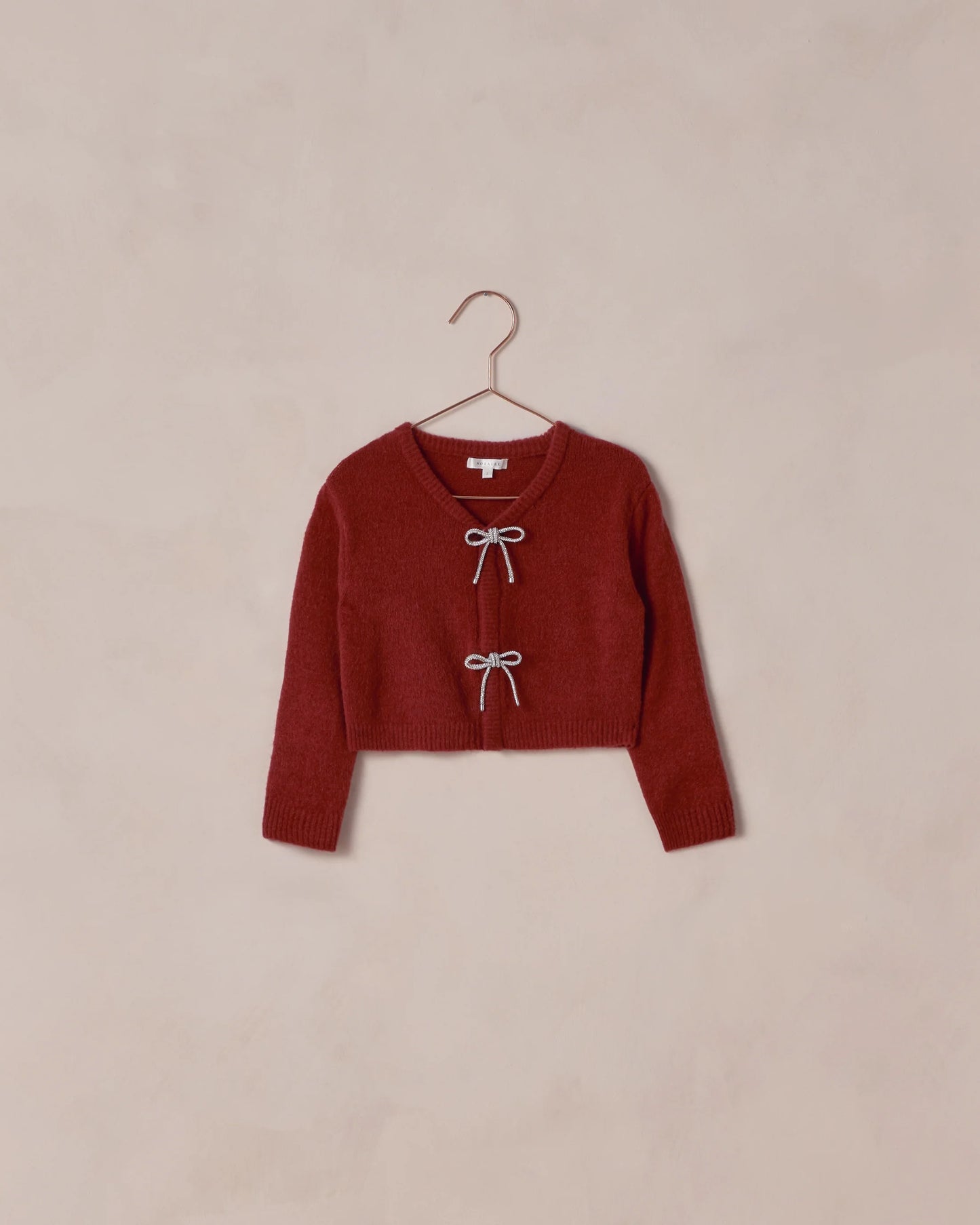 Kids Bow Cardigan - Ruby Red