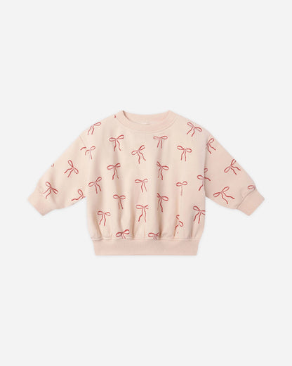 Relaxed Fleece Sweatshirt - Red Bows